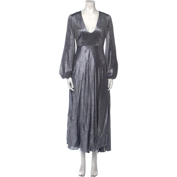 RUNWAY! $1600 Zimmermann Silk Long Dress Sz: ZIM 0 / US 4 grey - Picture 6 of 13